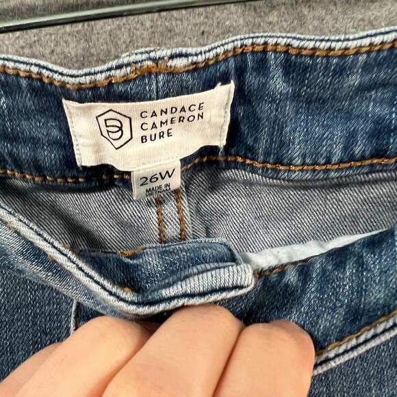 Candace Cameron Bure Cropped Straight Leg Jeans BigSur Med Wash, Plus 26 - Picture 3 of 11